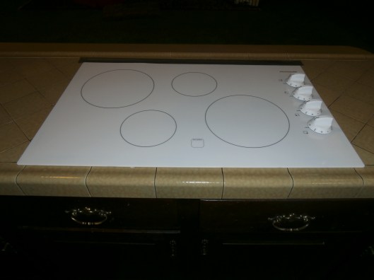 white smooth top range fitting poorly