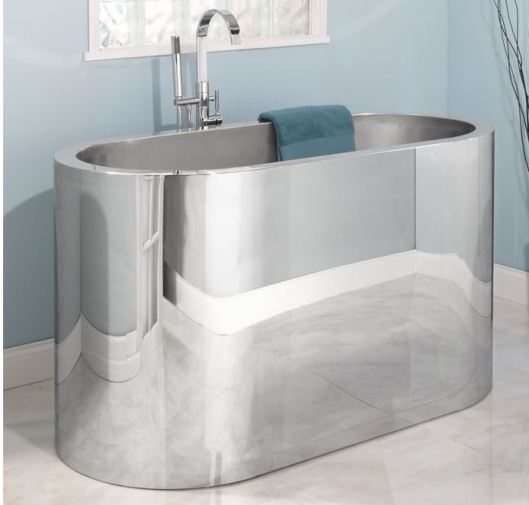 oval stainless steel tub