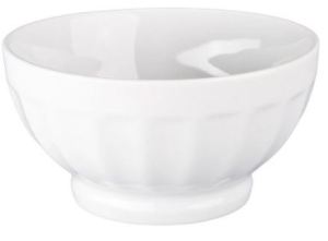 white fluted cerel bowl